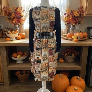 Autumn Harvest Apron with Black Accents